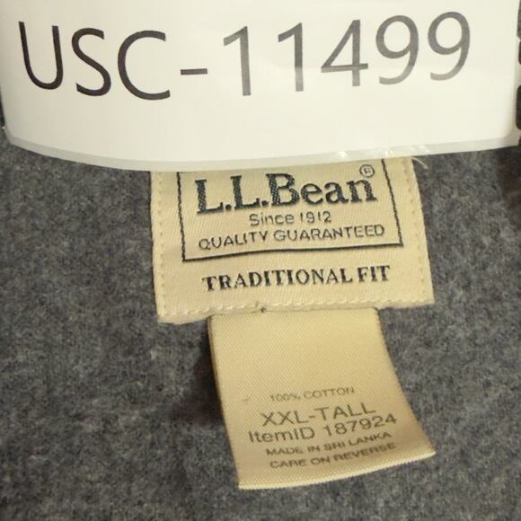 L.L. Bean Men’s XXL Tall Gray Chamois Cloth Shirt Traditional Fit Cotton - Picture 10 of 10